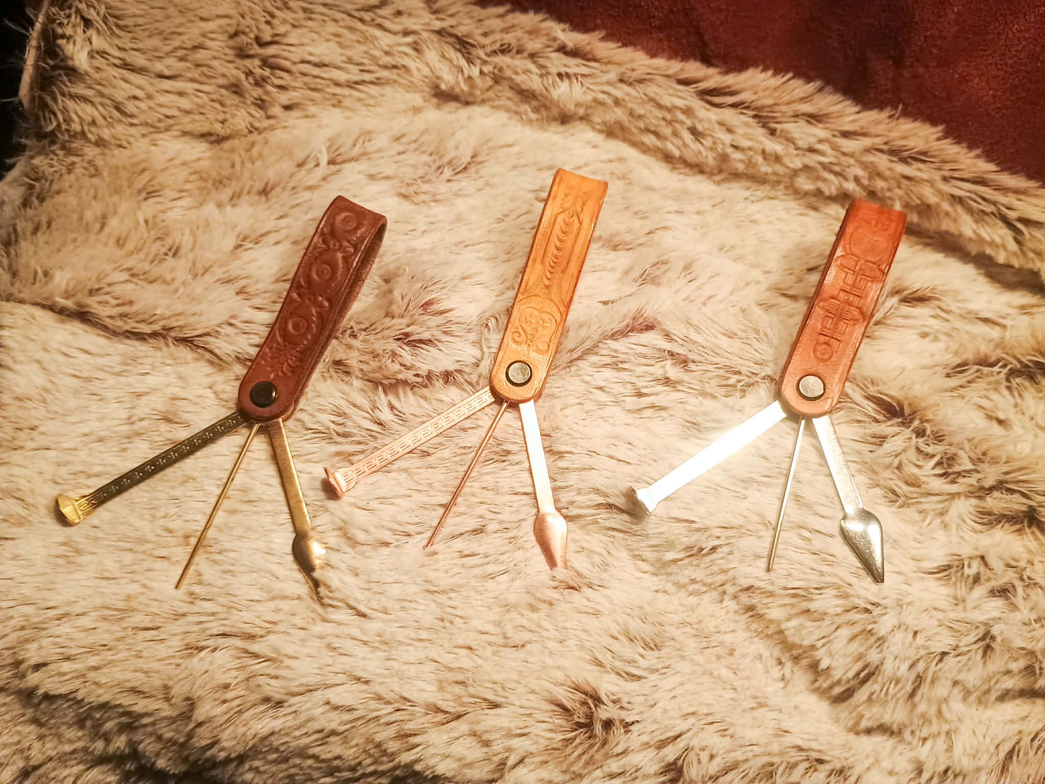 Leather pipe tool holder set